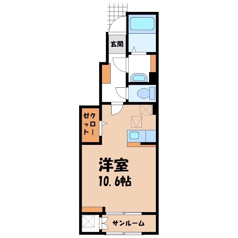 河内郡上三川町大字上三川のアパートの間取り