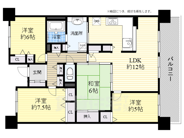 三島郡島本町江川のマンションの間取り