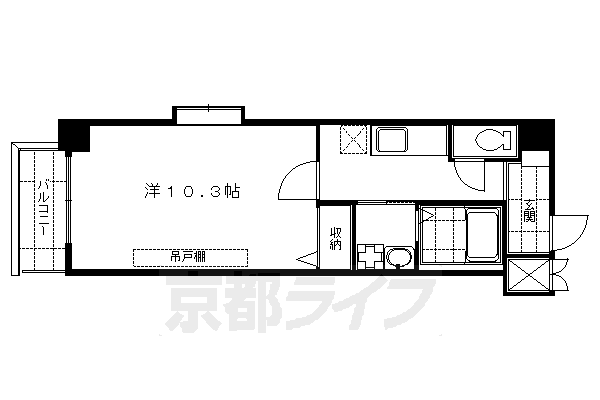 京都市伏見区深草直違橋５丁目のマンションの間取り