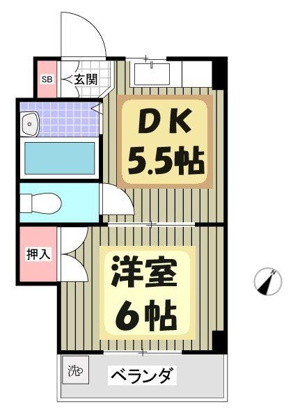 越谷市赤山町のマンションの間取り