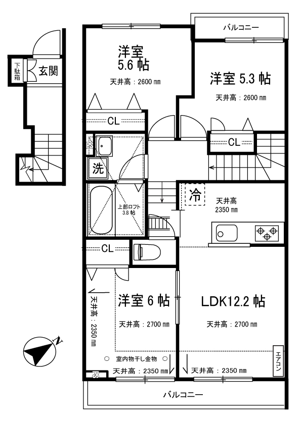 オーチャードAの間取り