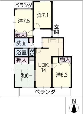 パークサイド庄南　南館の間取り