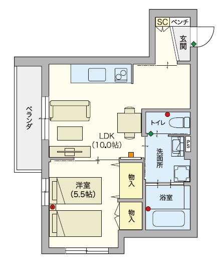 （シニア限定）ヴィタ　フェリーチェ大井の間取り