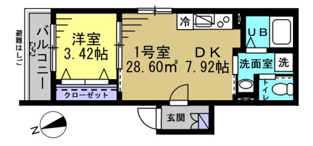 八潮市大字伊勢野のアパートの間取り