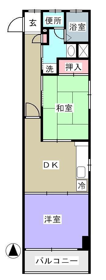 広島市南区宇品海岸のマンションの間取り