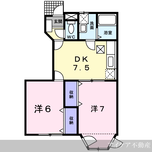 名西郡石井町石井のアパートの間取り