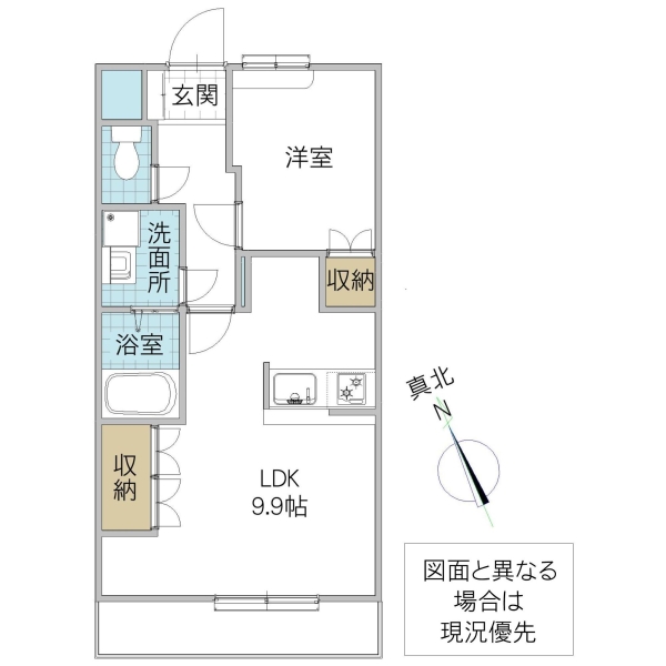 【水戸市酒門町のアパートの間取り】