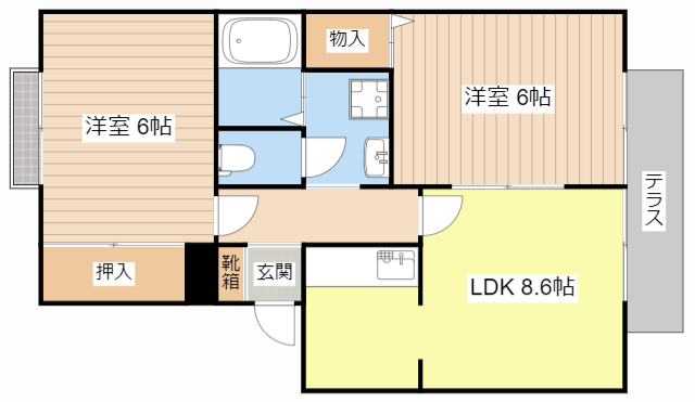 甲賀市水口町暁のアパートの間取り