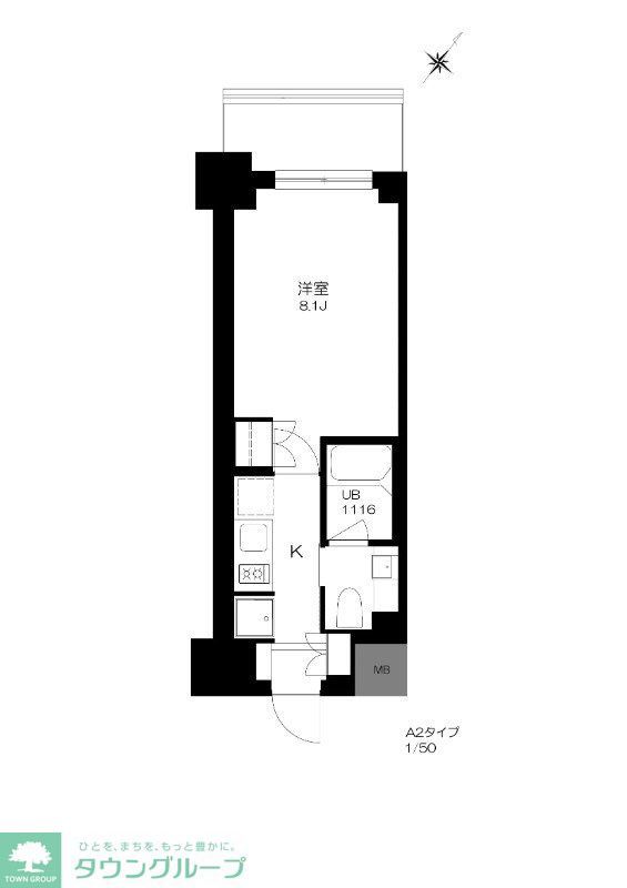 中央区勝どきのマンションの間取り