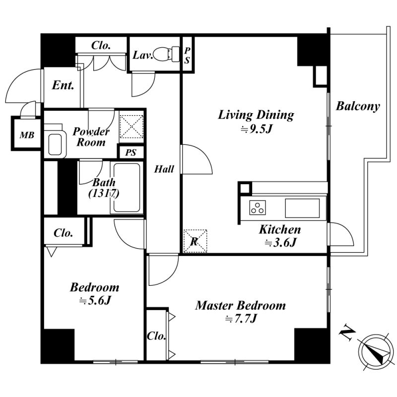 【品川区上大崎のマンションの間取り】