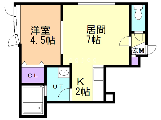 札幌市白石区菊水七条のアパートの間取り