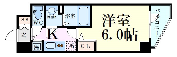 【プレサンス天満橋チエロの間取り】