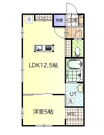 旭川市曙二条のアパートの間取り