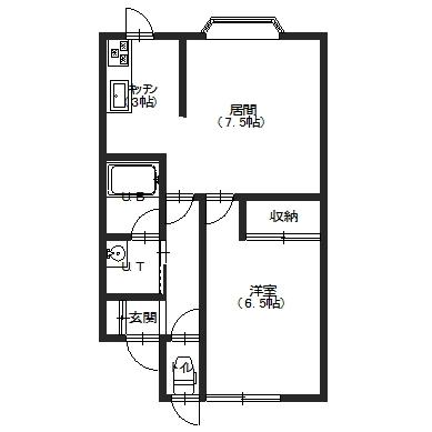 北斗市追分のアパートの間取り