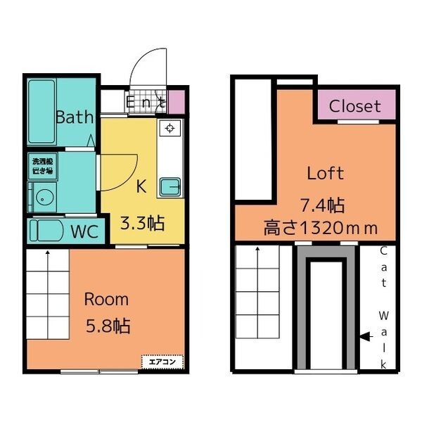 西尾市今川町のアパートの間取り