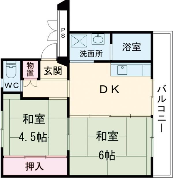 ビレッジハウス吉田宮小路2号棟の間取り