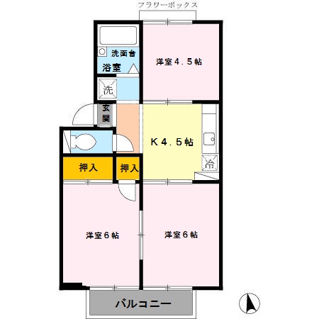 和歌山市平井のアパートの間取り