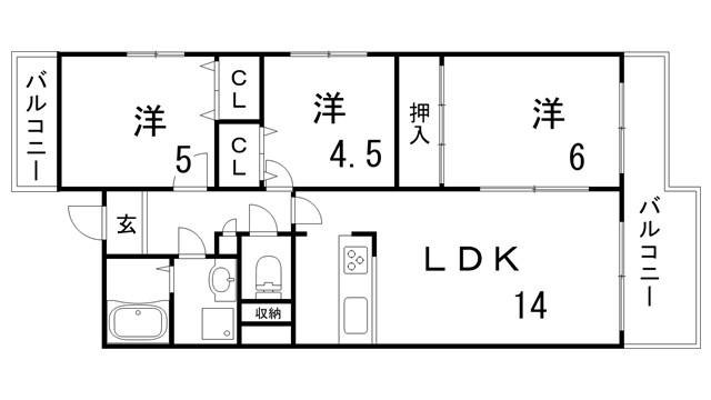 ライフ新神戸の間取り