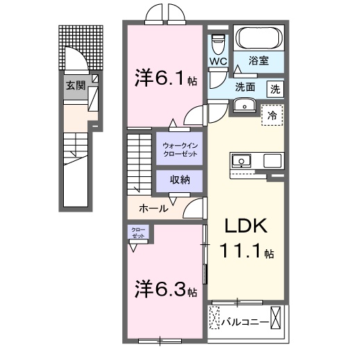 鳥取県境港市渡町（アパート）の賃貸物件の間取り