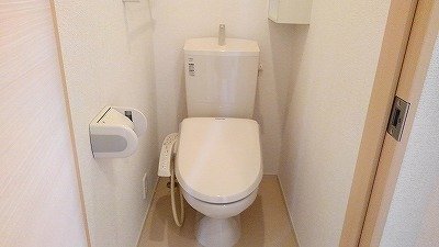 トイレ　落ち着いた色調のトイレです