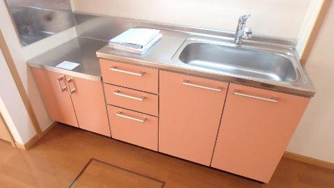 キッチン　2口（グリル付)ガスコンロが置ける流し台♪