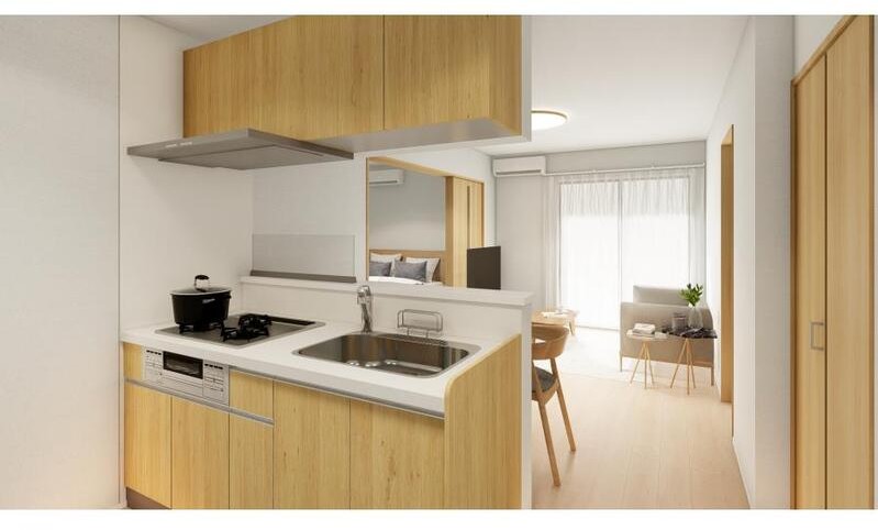 キッチン　広々使える快適な調理スペースです※パース