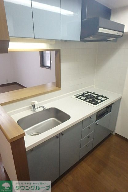キッチン　2口ガスキッチン　グリル付き