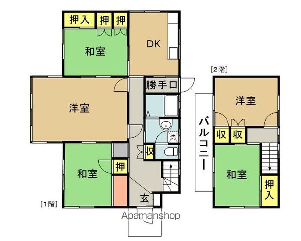 蓬莱町貸家の間取り写真