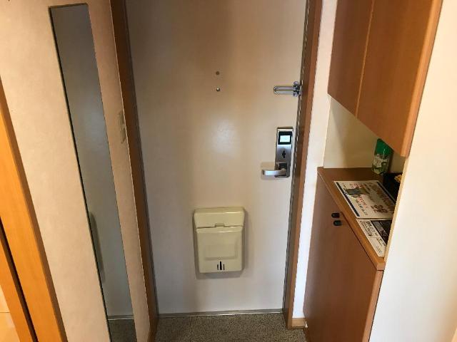 玄関　姿見付きの玄関　カウンター下駄箱