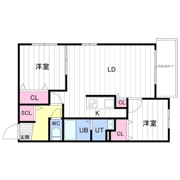 地下鉄東豊線 福住駅 徒歩3分 5階建 築8年の間取り写真