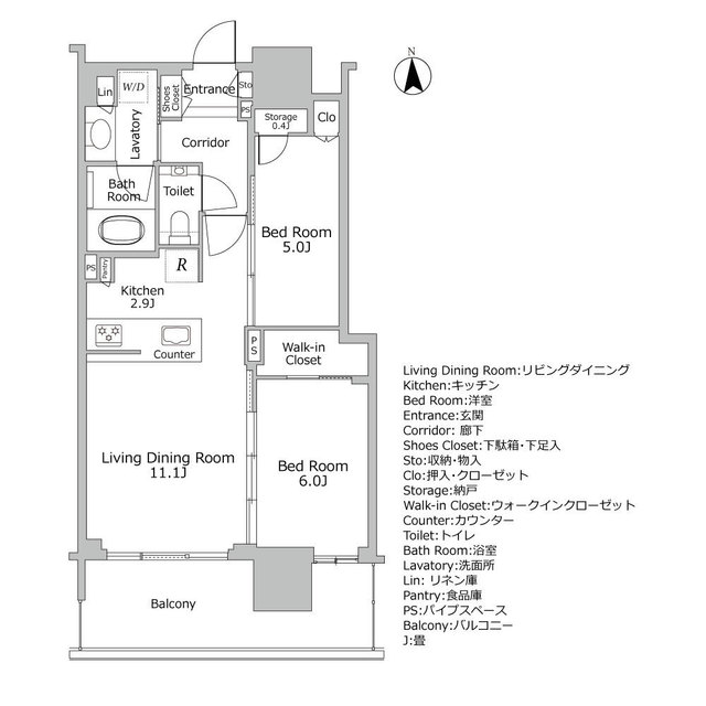 グランドシティタワー月島の間取り写真