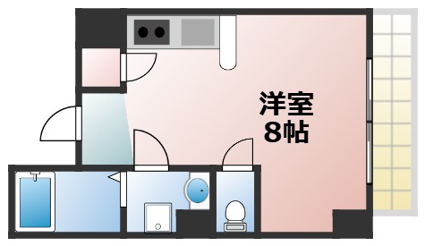 地下鉄千日前線 新深江駅 徒歩6分 7階建 築36年の間取り写真
