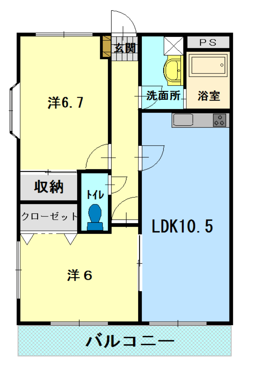 那珂郡東海村舟石川駅西のマンションの間取り