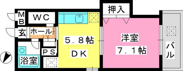 大野城市東大利のマンションの間取り