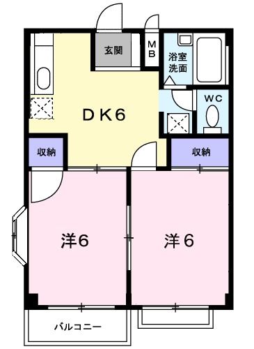 新潟県新潟市中央区山二ツ３（アパート）の賃貸物件の間取り