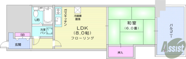 仙台市青葉区本町のマンションの間取り