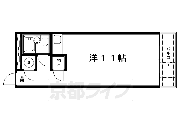 京都市中京区錦大宮町のマンションの間取り