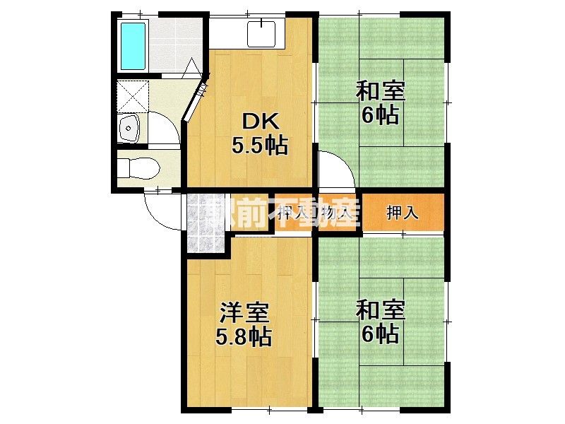 小郡市小板井のアパートの間取り