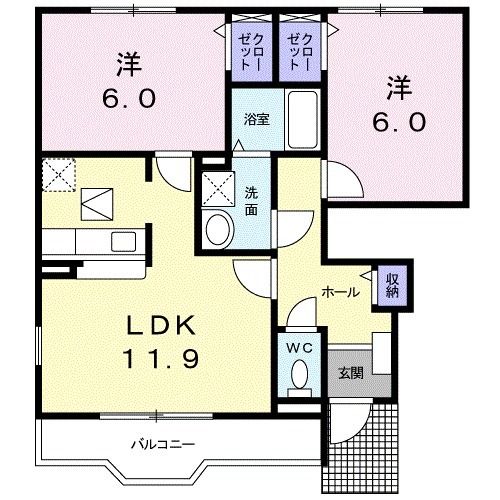 ラフレシールＣの間取り