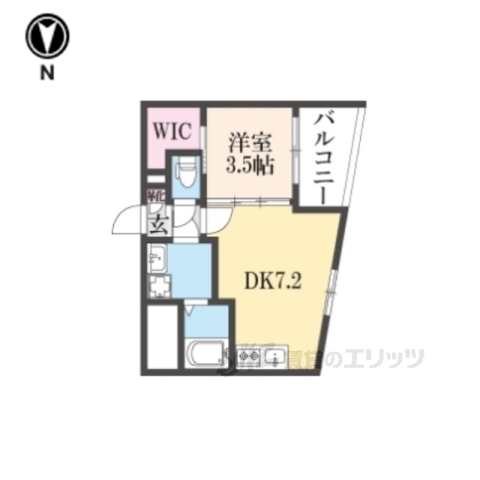 【京都市南区西九条唐戸町のマンションの間取り】