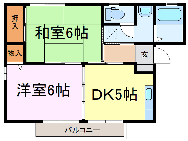 古河市駒羽根のアパートの間取り