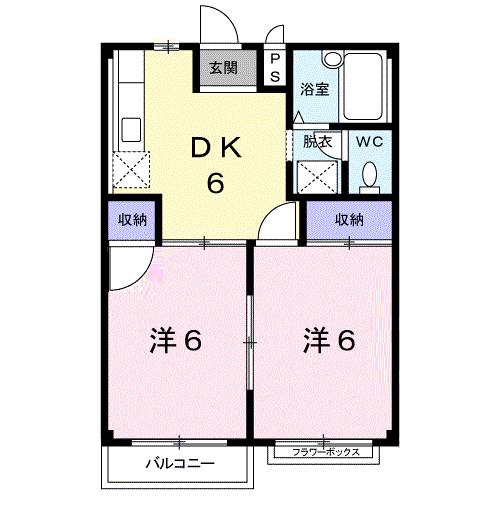 大分市大字田尻のアパートの間取り