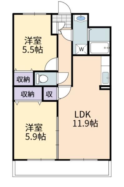 東広島市高屋町稲木のマンションの間取り