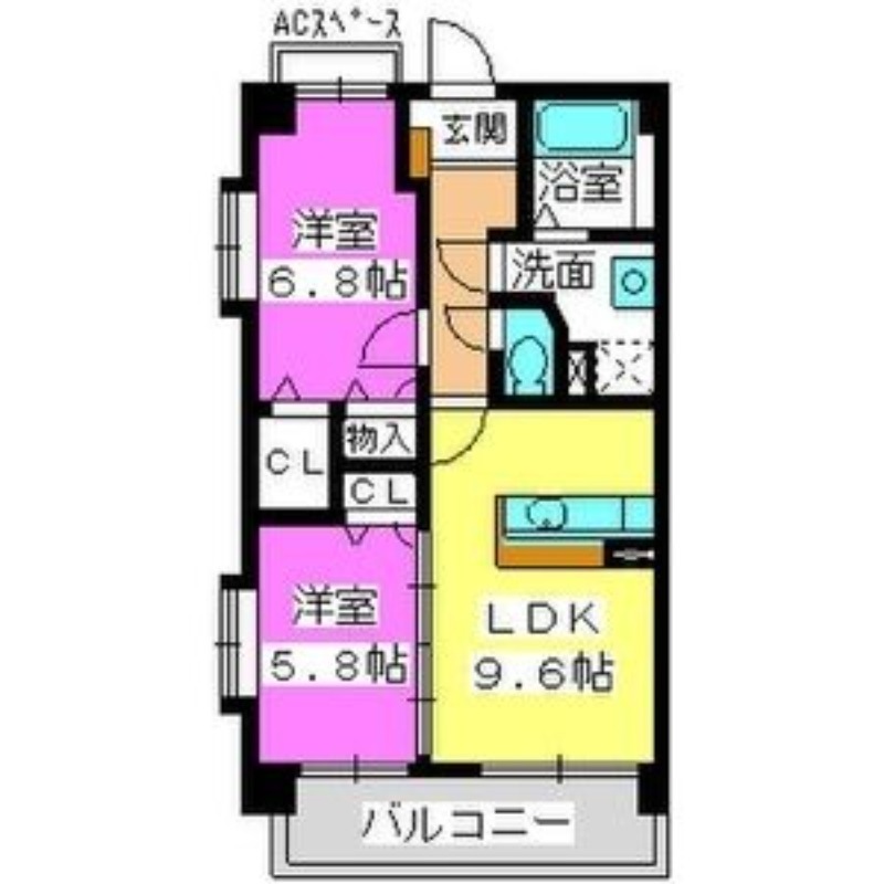 福岡市博多区空港前のマンションの間取り