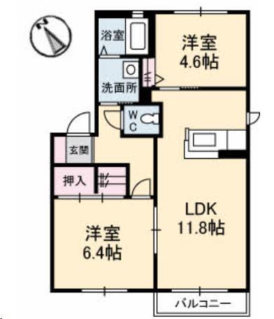 シャーメゾン夢ケ丘Ｂ棟の間取り