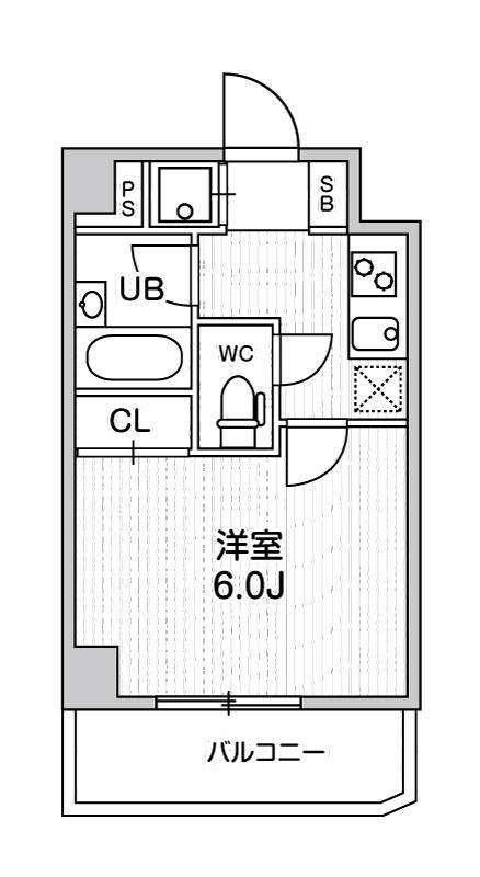 港区新橋のマンションの間取り