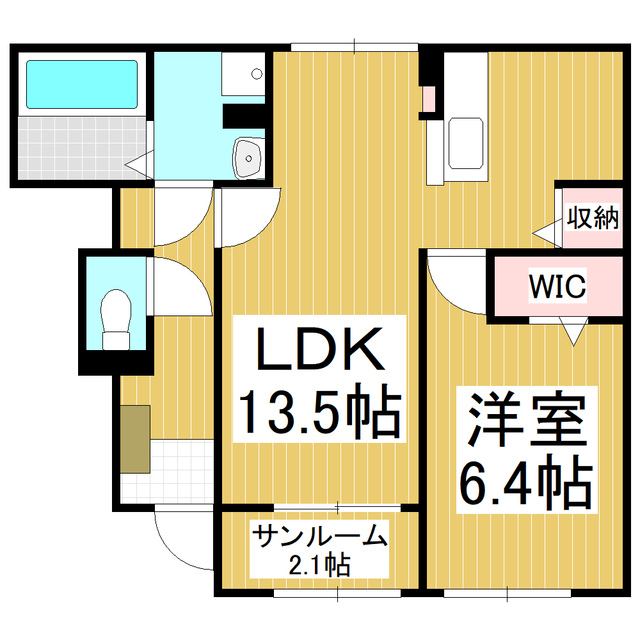 松本市大字里山辺のアパートの間取り