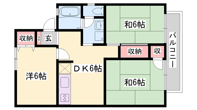 ビラ国分寺　Ａ棟の間取り