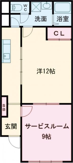 洲本市本町のマンションの間取り