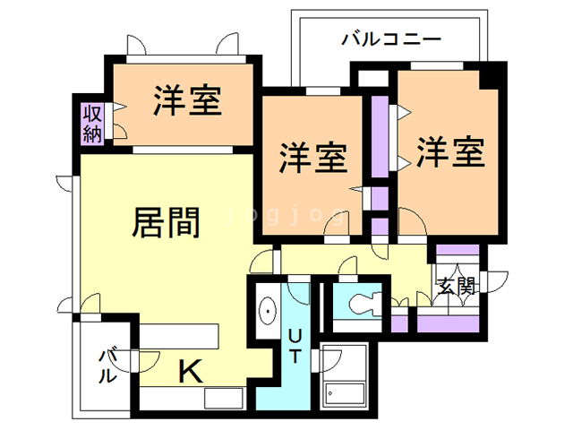 札幌市中央区北二条西のマンションの間取り